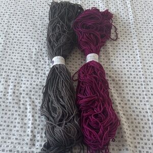 Lorna’s Laces hand dyed yarn, 2skeins, 225yds,4 oz, 100% merino, pewter/fuschia